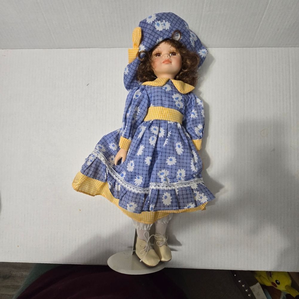 Blue and Yellow Floral Dress Doll - Picture 7 of 10
